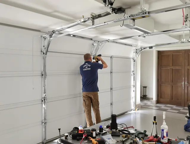 North Castle Garage Door Repair certified technician performing precision garage door repair in North Castle