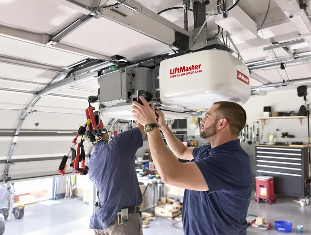 North Castle Garage Door Repair technician performing advanced diagnostics on garage opener in North Castle