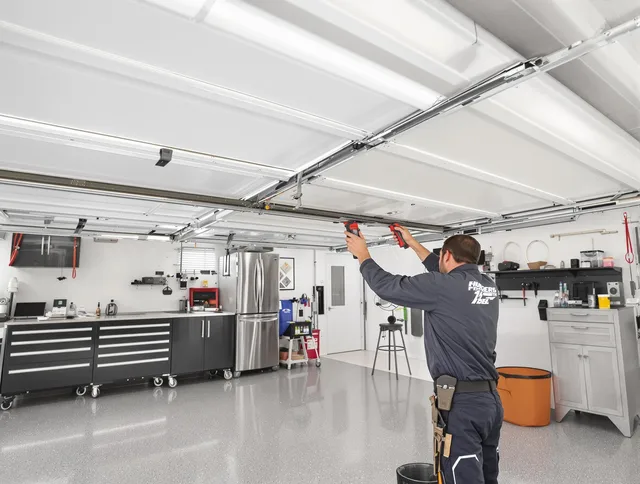 Overhead garage door repair service by North Castle Garage Door Repair in North Castle