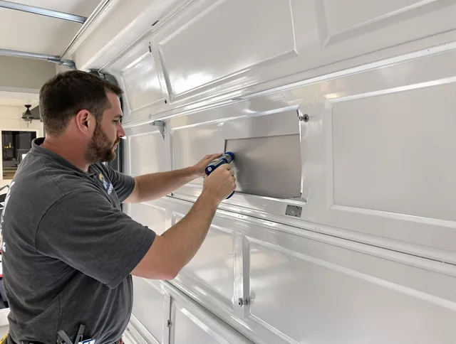 Garage door panel repair by North Castle Garage Door Repair in North Castle