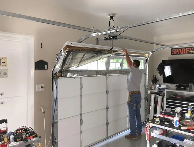 Garage door section replacement by North Castle Garage Door Repair in North Castle